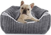 Letto per piccoli cani, letto per cani con tetto, cuscino per cani in piuma, letto rettangolare per cani, antiscivolo, lavabile, 51 x 48 x 15 cm, spedito a casa fino a 9 kg