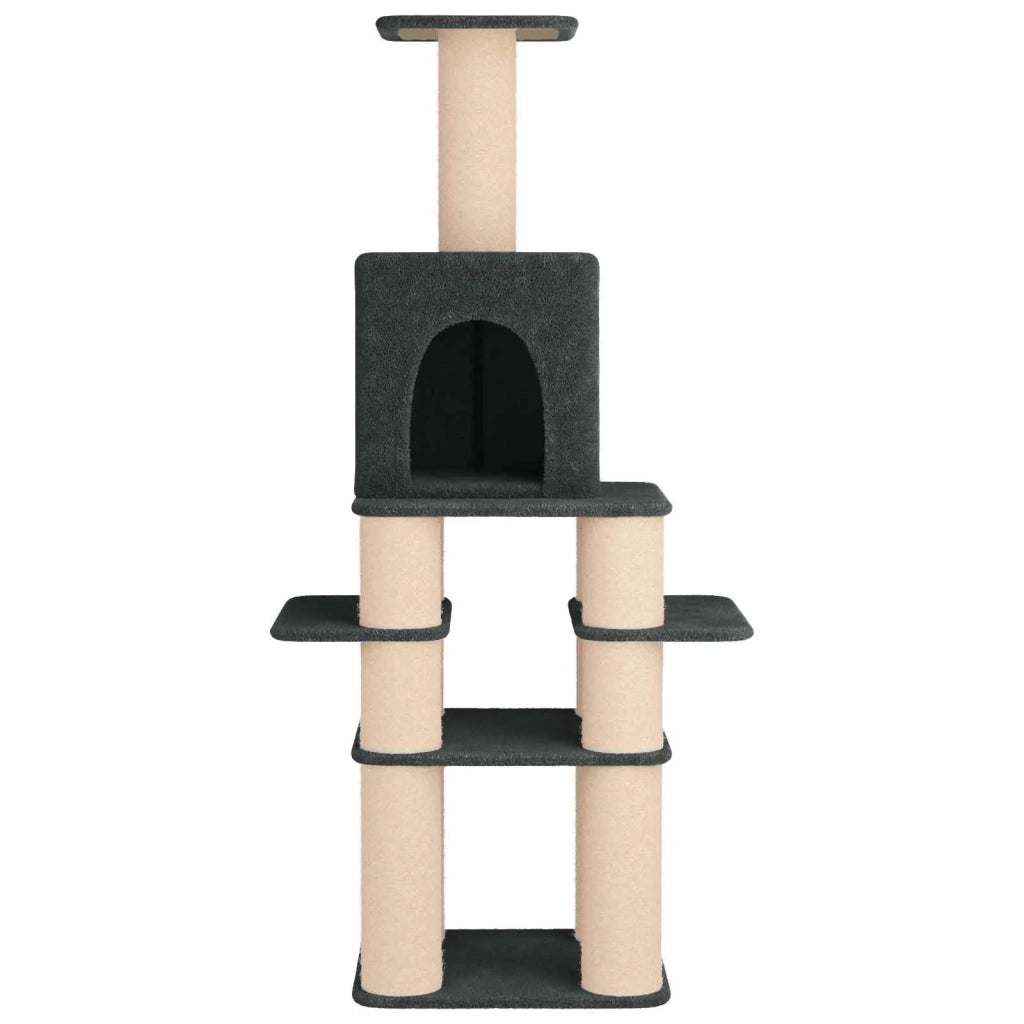 Albero per gatti con pali per graffiare in sisal Grigio Scuro 42033041