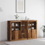 Credenza  con Luci LED Legno Antico 162x37x100 cm