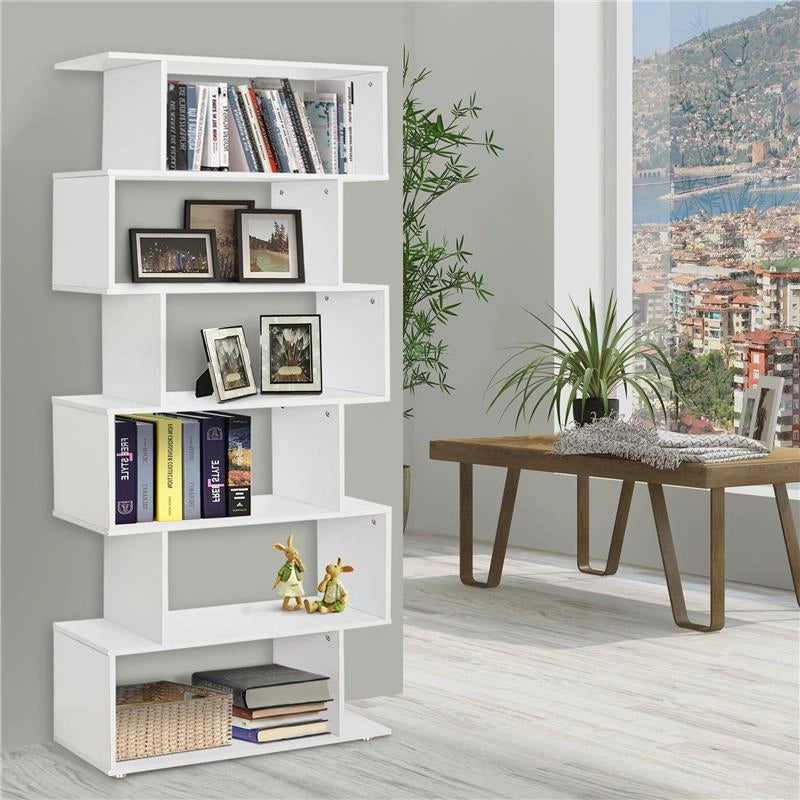 LIBRERIA DI DESIGN DA UFFICIO SCAFFALE IN LEGNO 80 X 24 X 191 CM BIANCO OPACO