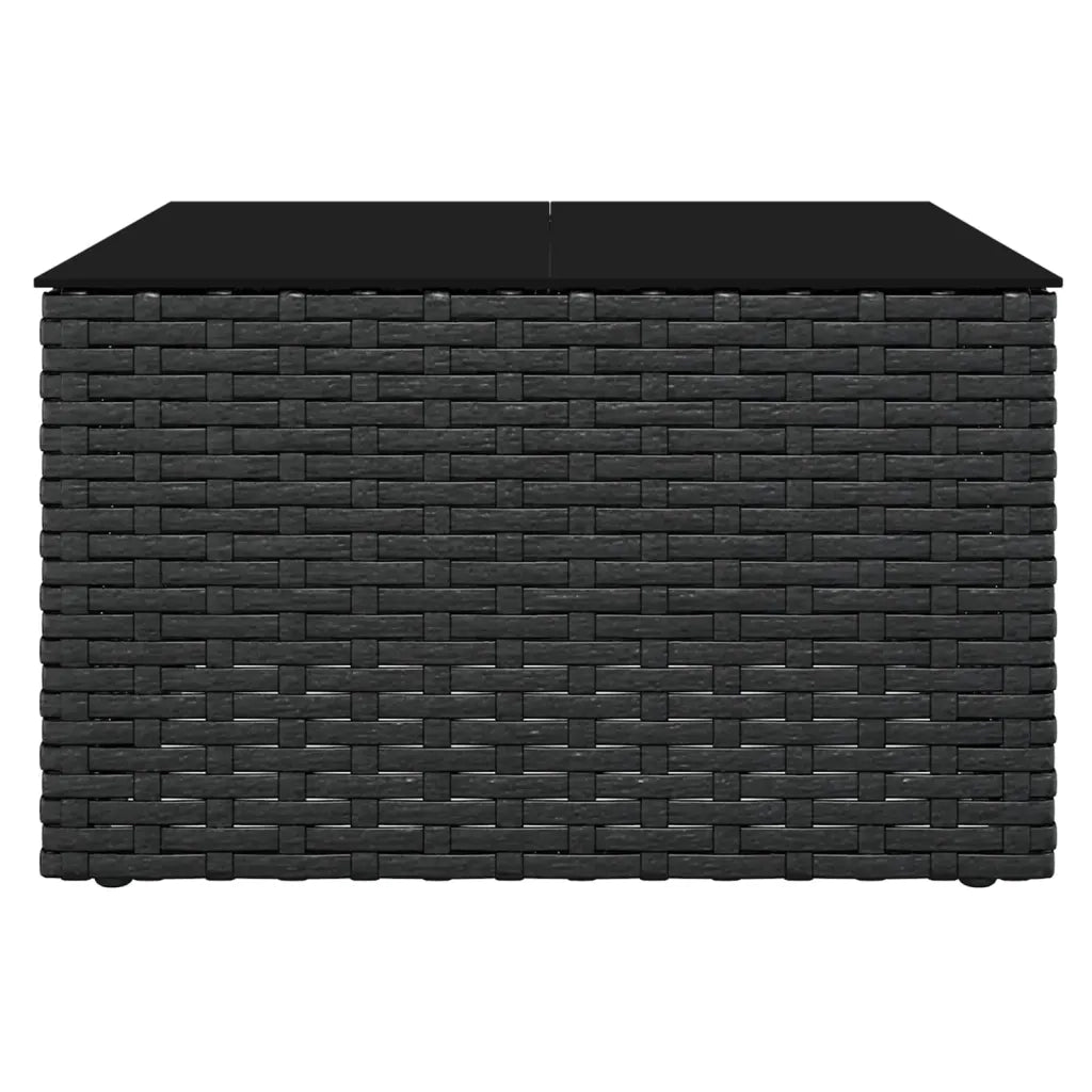 Set da Giardino 2 pz con Cuscini Nero in Polyrattan 362343