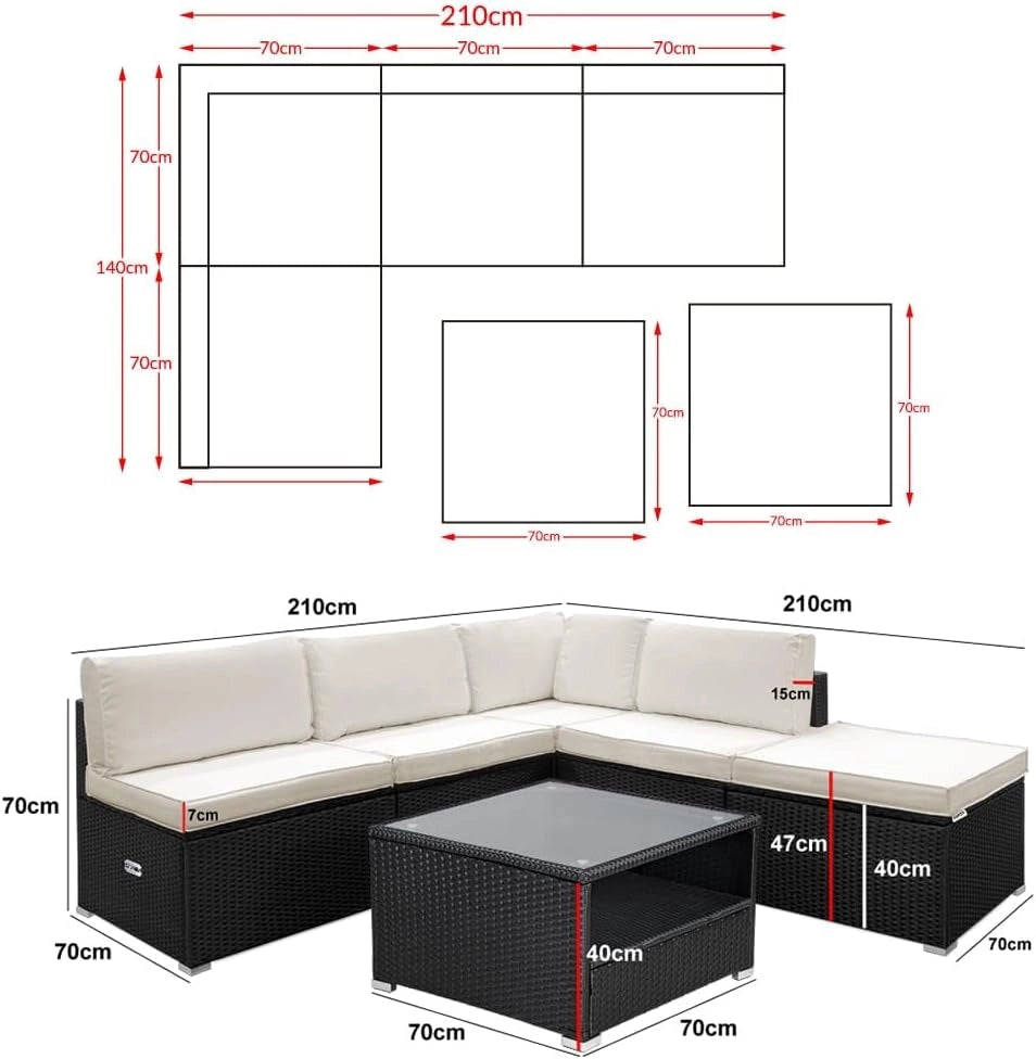 ® Lounge Tavolo da Giardino Set Polyrattan Mobili da Esterno Inclusi Cuscini 318L Gruppo di Seduta Terrazza Balcone Salottino Outdoor