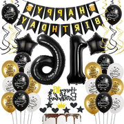 Decorazione per il 16° compleanno - nero oro - ragazzo ragazza torta