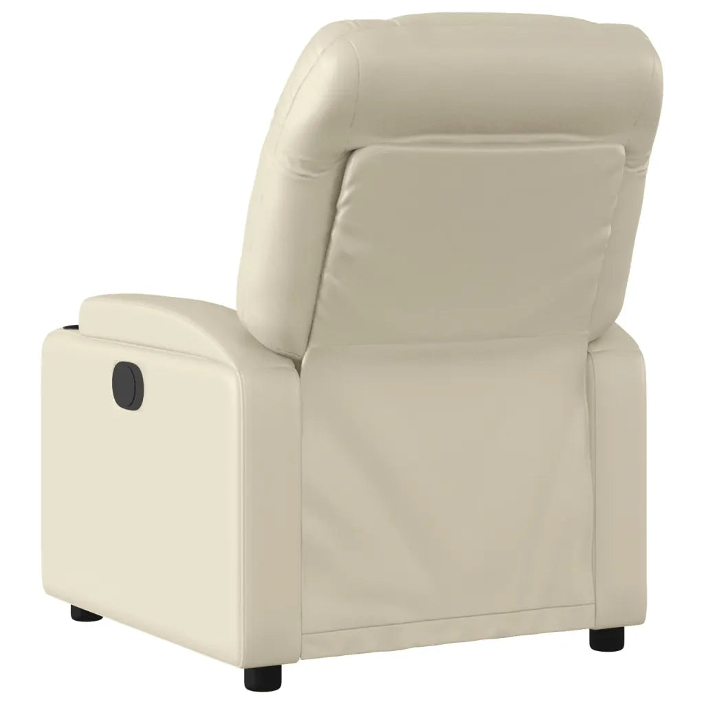 Divano Sedia-Poltrona Reclinabile Crema in Similpelle 616026