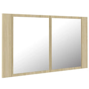 Mobiletto a specchio da bagno a LED 80 x 12 x 45 cm acrilico rovere 02_0006748
