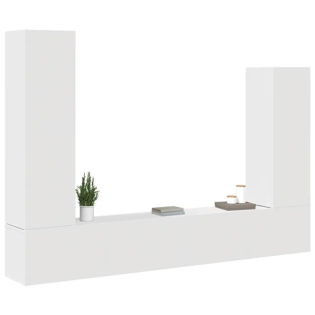 Set di Mobili Porta TV 4 pz Bianco in Legno Multistrato 3114630