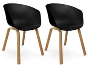 Sedia da pranzo nera, poltrona in stile scandinavo - Dorina (2 pz) - SD10DOPL
