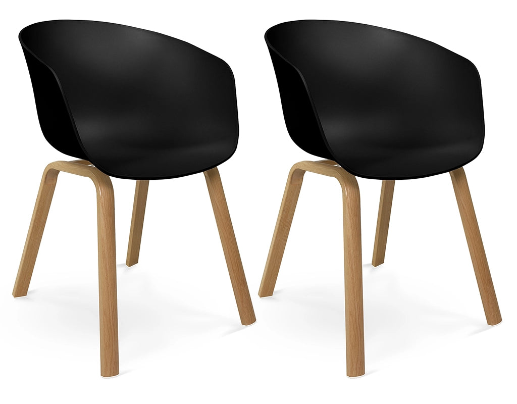 Sedia da pranzo nera, poltrona in stile scandinavo - Dorina (2 pz) - SD10DOPL