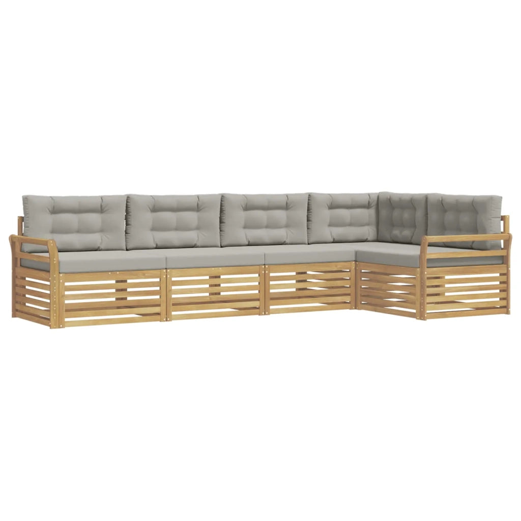 Set di divani da esterno 5 pcs Bianco e Grigio Chiaro 3390486
