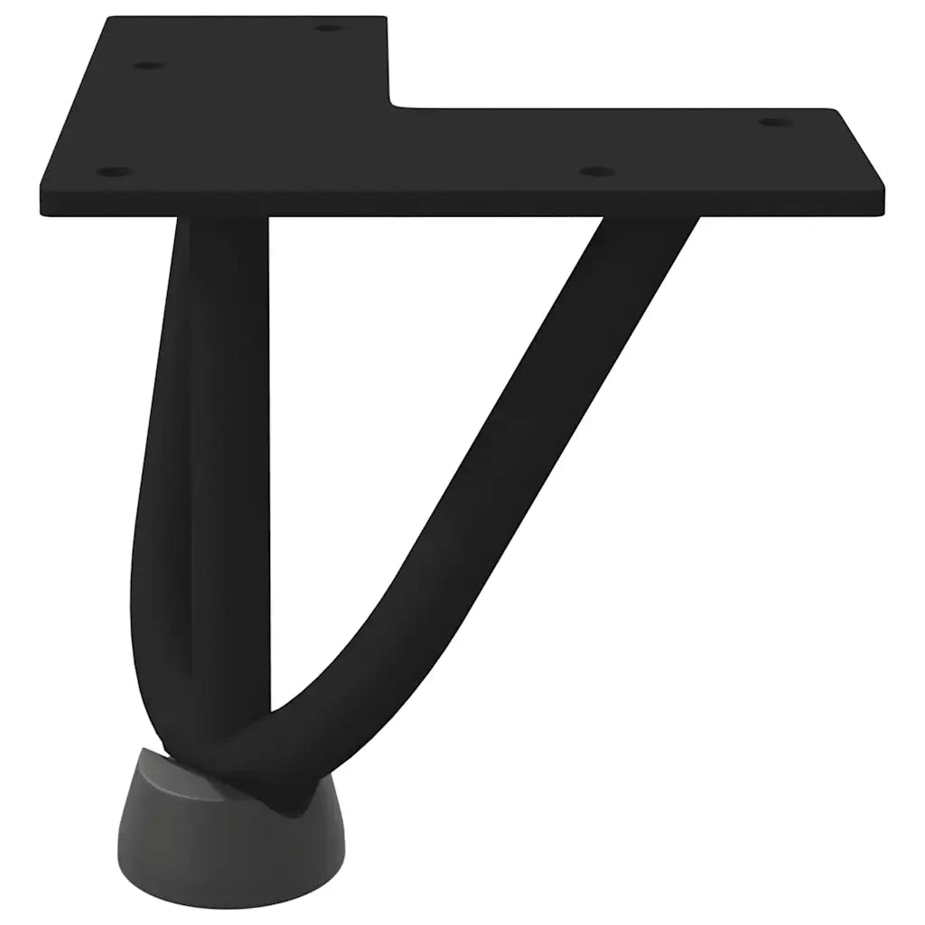 Gambe a forcina per tavolino da caff¨¨ 4 pz-Set di 4 Gamba per Tavolo nere 10 cm in acciaio massiccio 724504