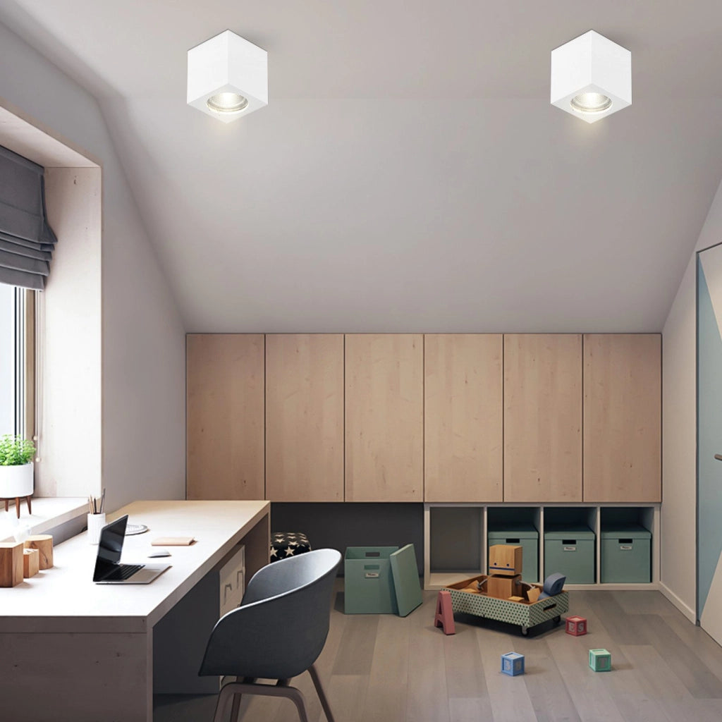ZMH Lampada da soffitto plafoniera LED bianca GU10 faretto da incasso per soggiorno interno