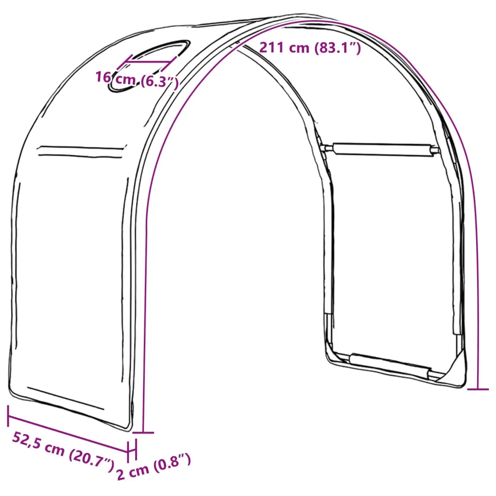Tunnel per Letto 2 pcs Nero 211 x 52,5 x 2 cm Poliestere 893707