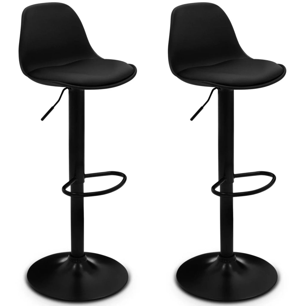 IDMarket - Tavolo da bar PHOENIX in legno e nero e 2 sgabelli KARL neri con gambe nere