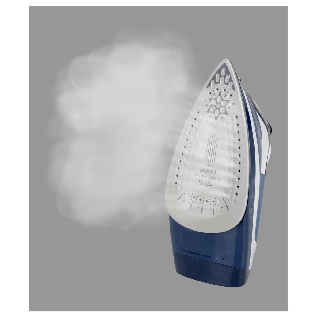 Ferro da stiro a vapore 3000W con piastra in ceramica, colpo vapore 96 g/min serbatoio 450 ml funzione anti calcare - Sogo