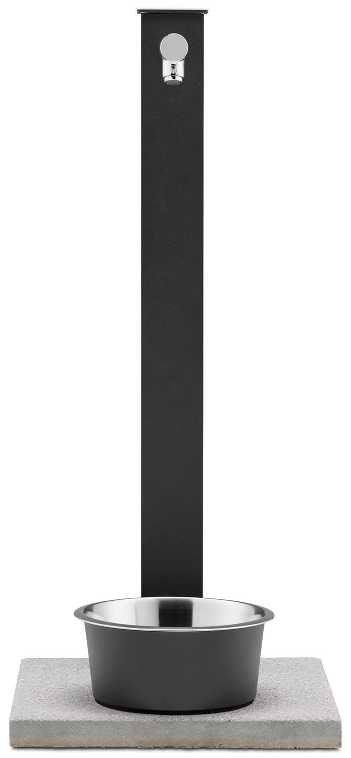 Fontana a Colonna Rubinetto Temporizzato con Base e Vaschetta Abbeveratoio Belfer 42/REX-P Antracite