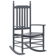 Sedia a Dondolo con Sedile Curvo Grigio in Legno di Pioppo cod mxl 47649