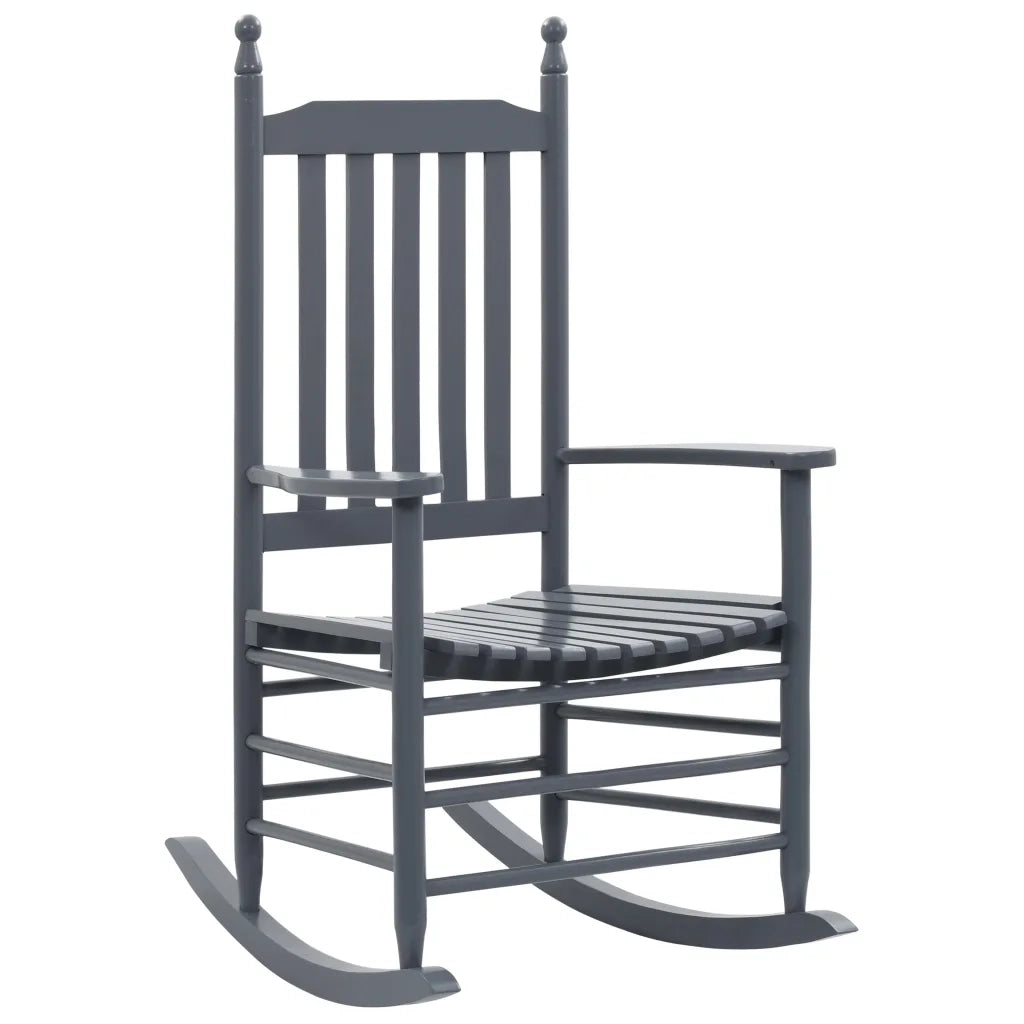 Sedia a Dondolo con Sedile Curvo Grigio in Legno di Pioppo cod mxl 47649
