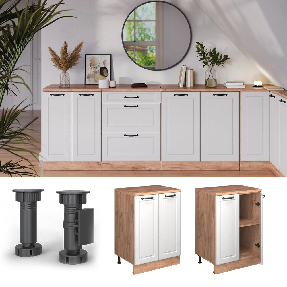 Mobile per mansarda Rion Bianco rustico/Rovere dorato 60 x 83.8 cm senza inclinazione con 2 ante Vicco