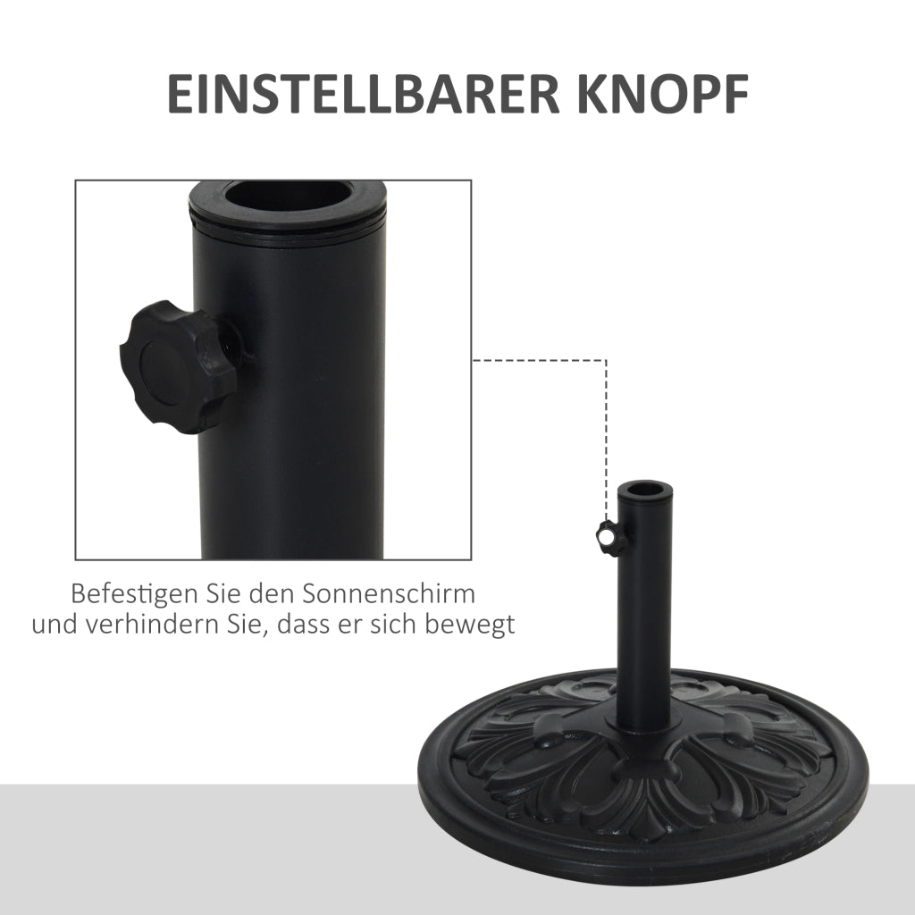 Base per Ombrellone 13 kg per Diametri 35/38/48 mm ¨C zephmum ¨C Antracite