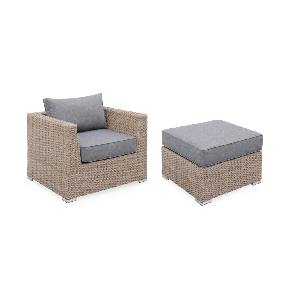 Salotto da giardino premium in resina intrecciata, 12-14 posti, beige