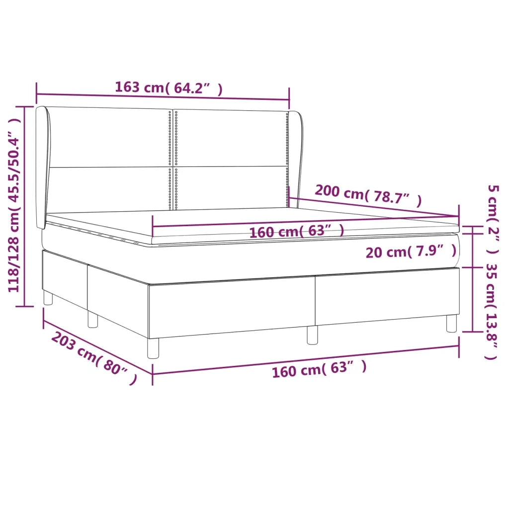 Giroletto a Molle con Materasso Rosa 160x200 cm in Velluto 3129164