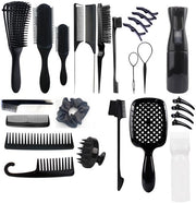 Set di pennelli per trucco con doppie estremità - Set di pennelli per trucco - Fondotinta inclinata, naso, contorno del viso, sopracciglia, eyeliner, pennelli per blend - Set di viaggio per il trucco con specchietto portatile e compattato - 5 pezzi - Oro