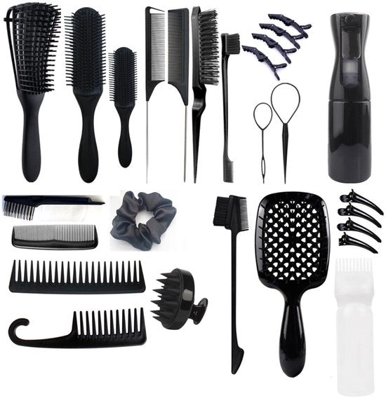 Set di pennelli per trucco con doppie estremità - Set di pennelli per trucco - Fondotinta inclinata, naso, contorno del viso, sopracciglia, eyeliner, pennelli per blend - Set di viaggio per il trucco con specchietto portatile e compattato - 5 pezzi - Oro