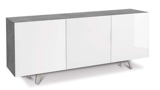 Mobile 3 Ante 174x70x41 cm Cemento/Bianco Lucido