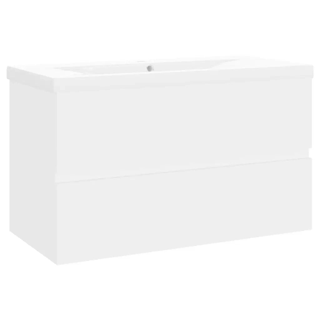 Mobile con Lavabo Integrato Bianco in Legno Multistrato 3071549