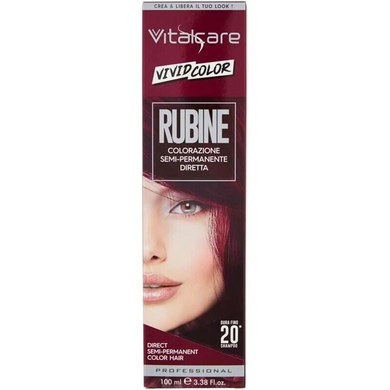 VITALCARE TINTA SEMIPERMANENTE PROFESSIONALE PER CAPELLI MORBIDI IDRATATI E LUMINOSI IN COLORE RUBINO 100 ML
