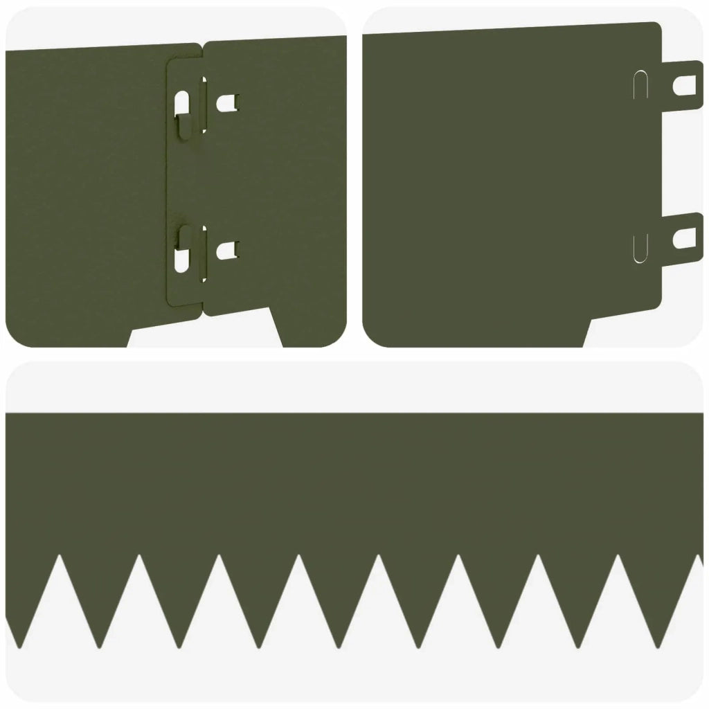 Bordura per Prato 10 pcs 103 x 15 cm metallo Verde Oliva 8008250