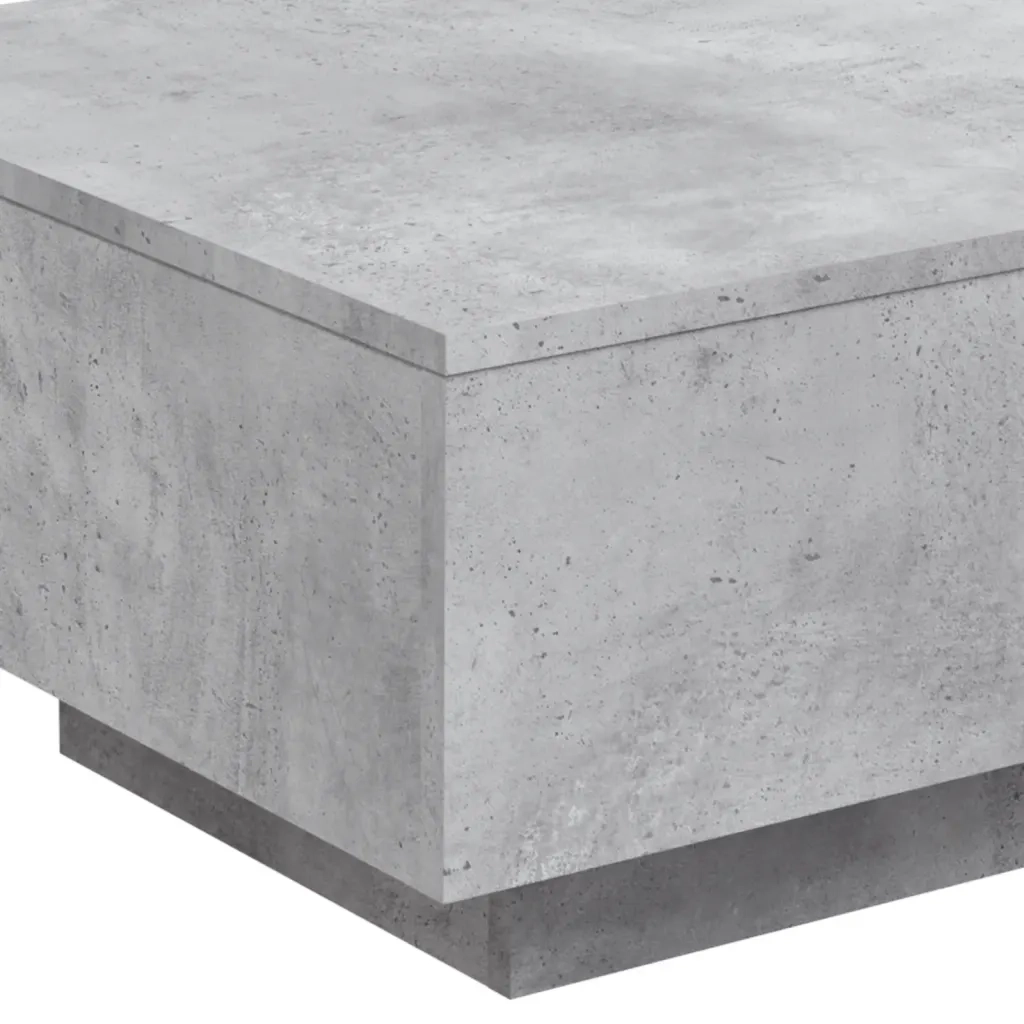 Tavolino da salotto | Tavolino da caff¨¨ | Tavolino da Soggiorno con Luci LED Grigio Cemento 55x55x31 cm