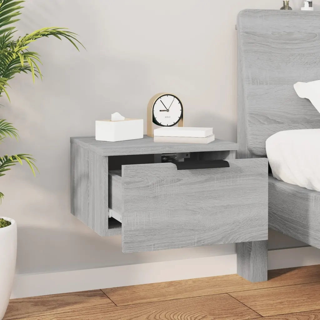 Comodini a Muro 2 pz Grigio Sonoma 34x30x20 cm 817090