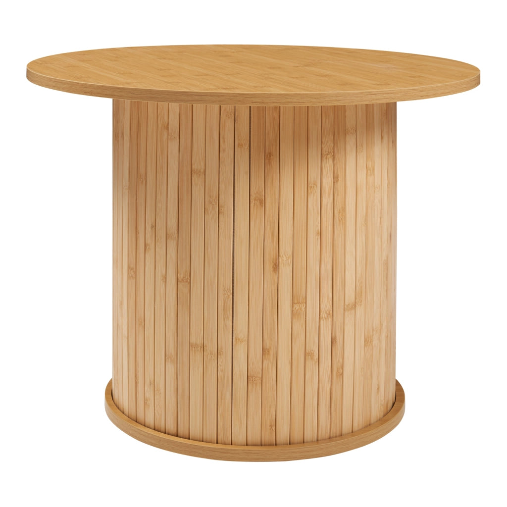 Tavolino da Caffè Rotondo Ledepid 45xØ60 cm con Piano Sporgente  - Naturale [en.casa]