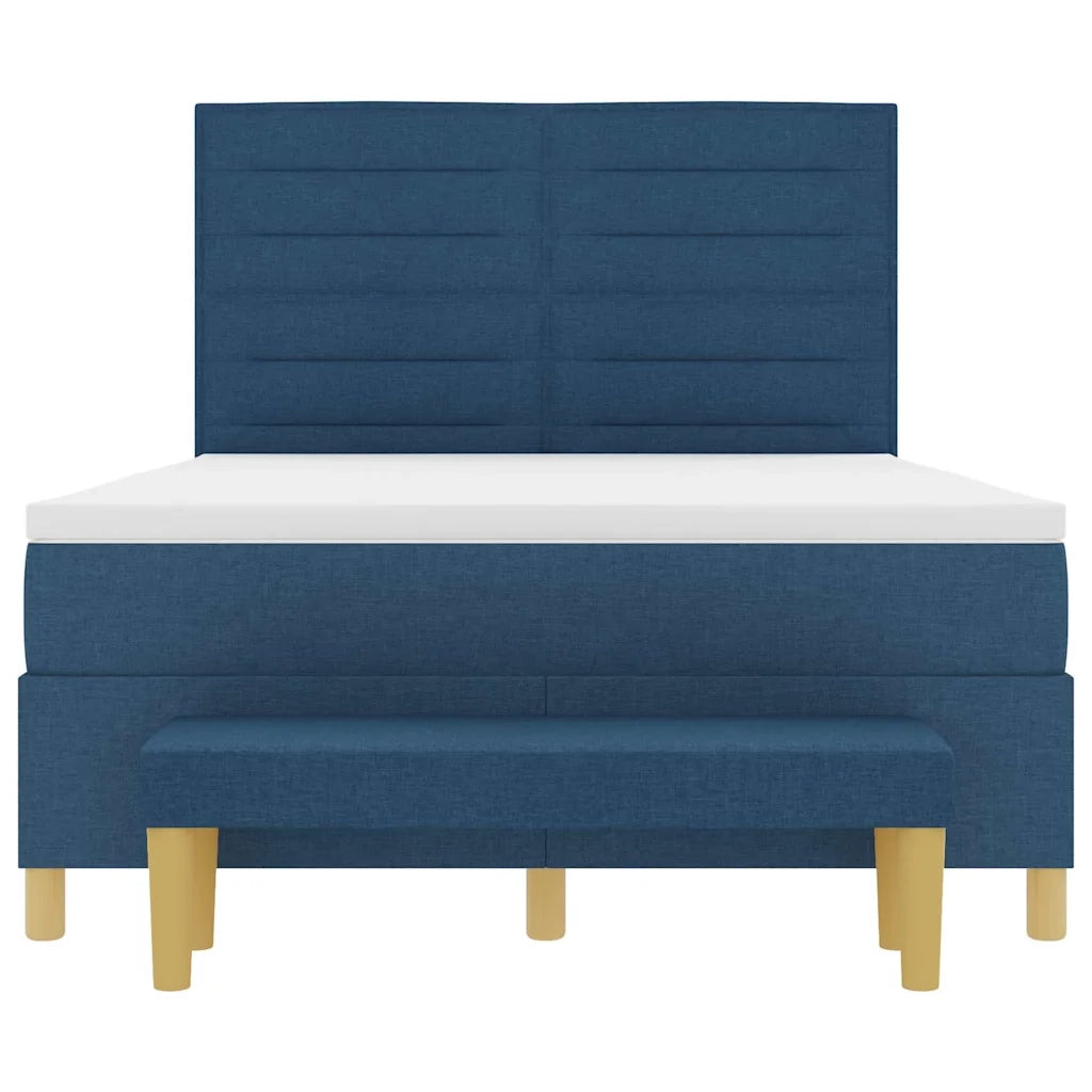 Letto a molle con testiera Blu 200 x 140 cm Tessuto 3344232