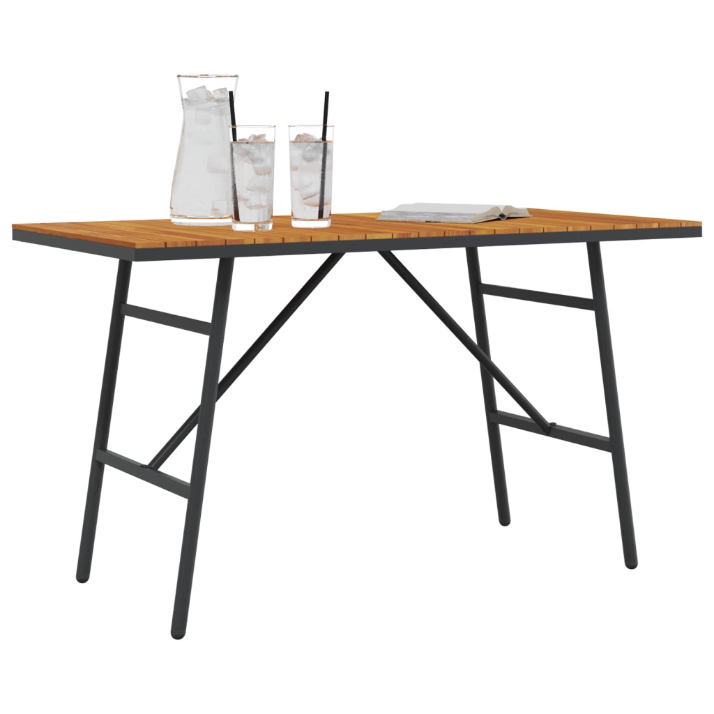 Tavolo da pranzo - Nero, 110x55x62 cm, in legno massello di acacia