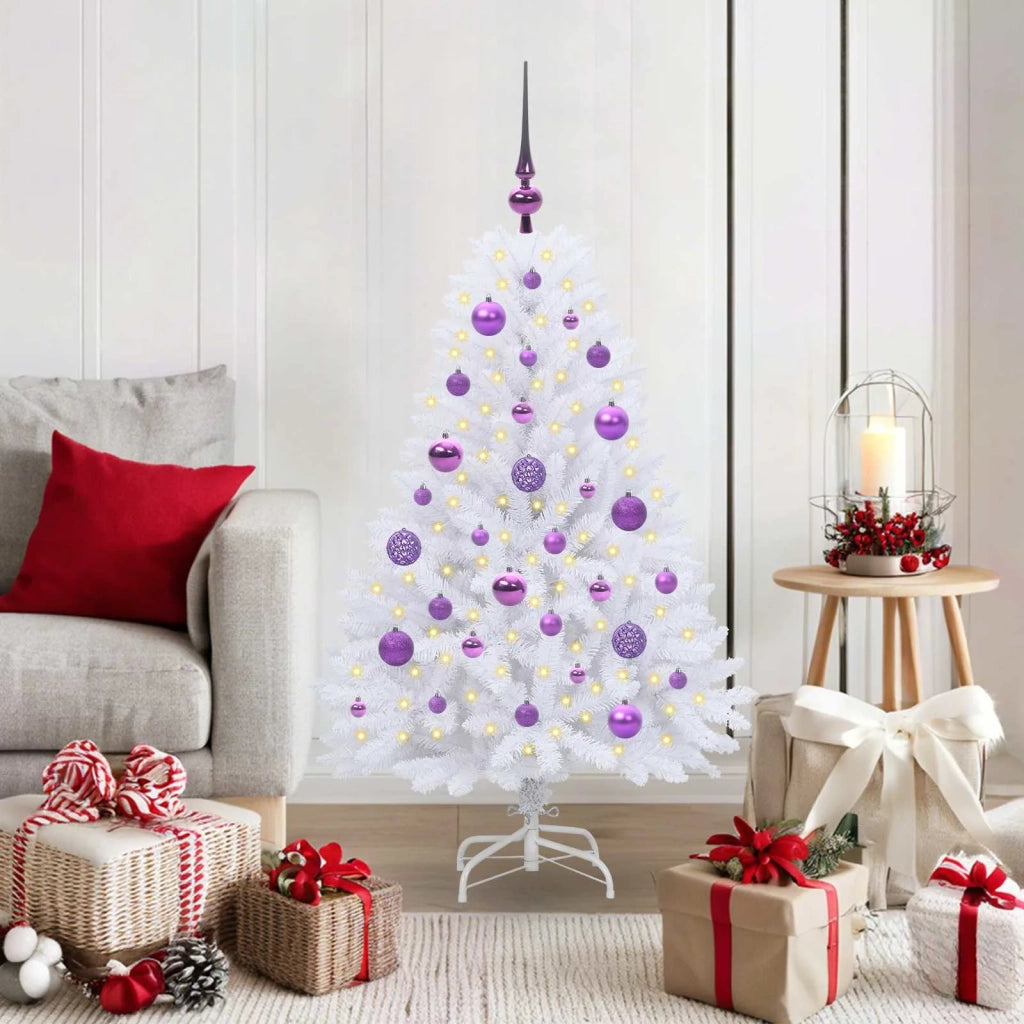 Albero di Natale | Decorazioni natalizie Artificiale con Rami Pieghevoli Bianco 120 cm