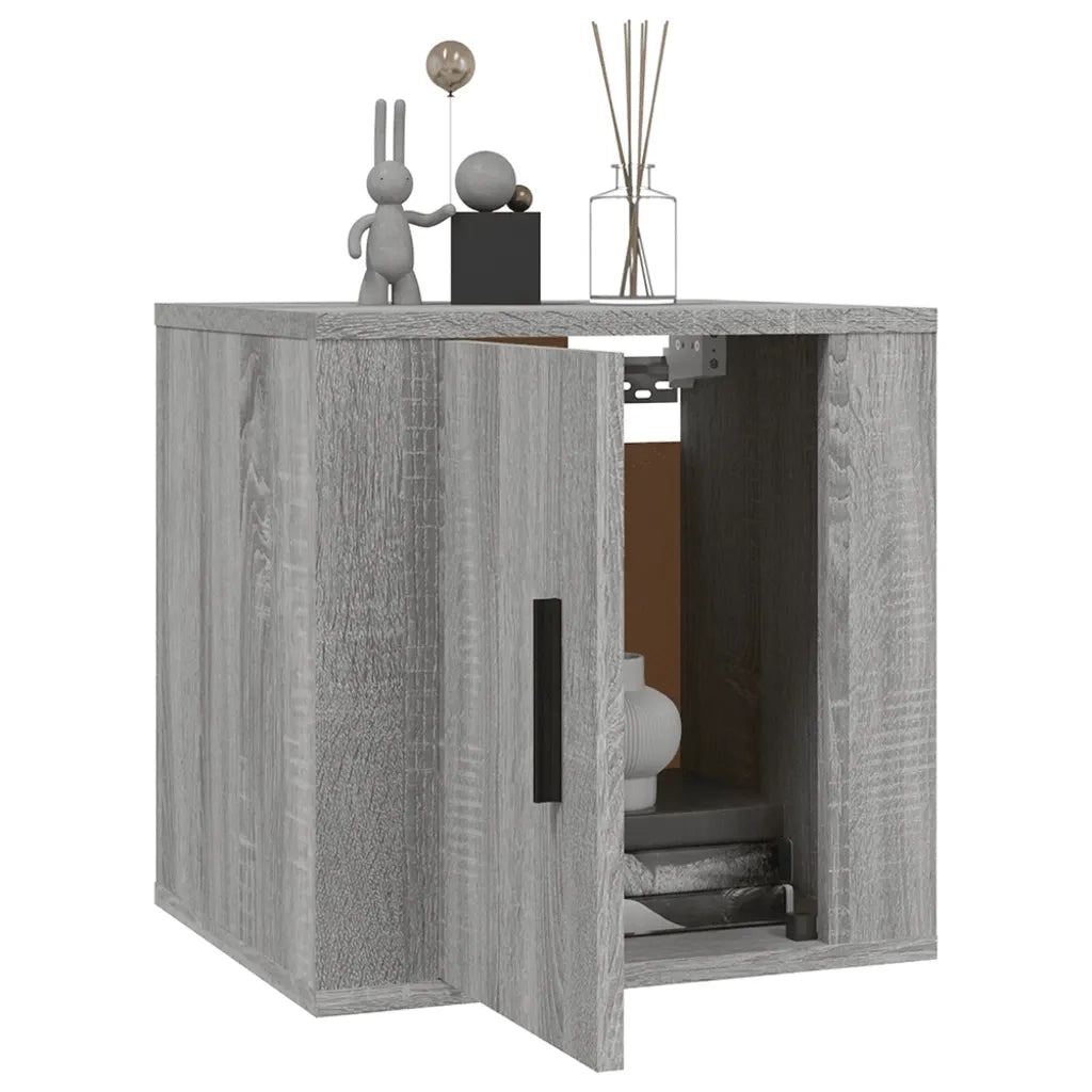 Mobili Porta TV a Parete 2 pz-Set di 2 Credenza per TV sospesa Grigio Sonoma 40x34,5x40 cm