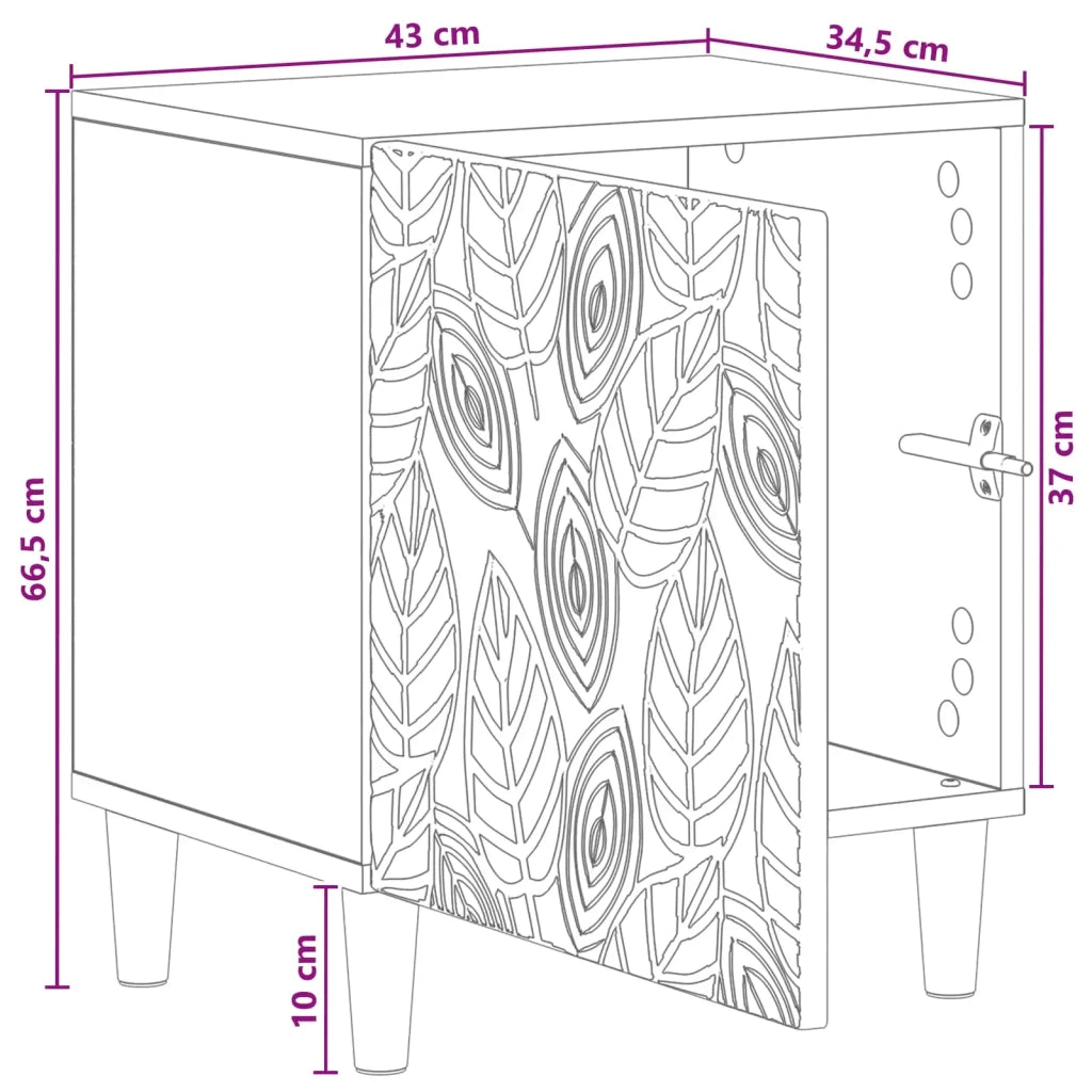 Comodino Legno antico 43 x 34,5 x 50 cm Legno ingegnerizzato