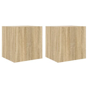 Mobili TV a Parete con Luci LED 2pz | Armadietto TV | Mobile Porta TV Rovere Sonoma 40,5x35x40 cm