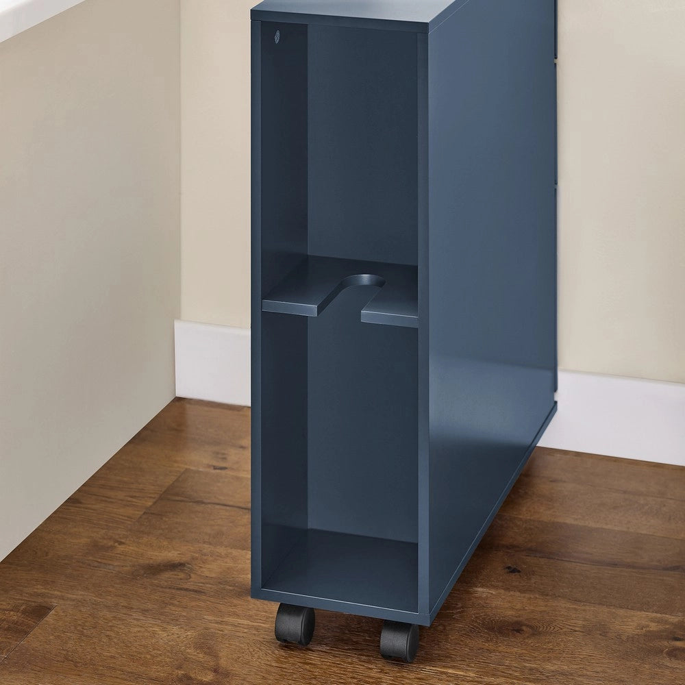 SoBuy Mobiletto Bagno Salvaspazio 20cm con 3 Cassetti e Scomparto Laterale Mobile Bagno con Ruote Cassettiera Armadietto Bagno per Spazi Ridotti Cucina o Lavanderia 60x20x70cm BZR191-B