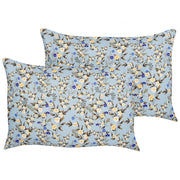 Set di 2 cuscini da esterno in poliestere blu 40 x 60 cm Cuscino rettangolare con stampa floreale da giardino e patio