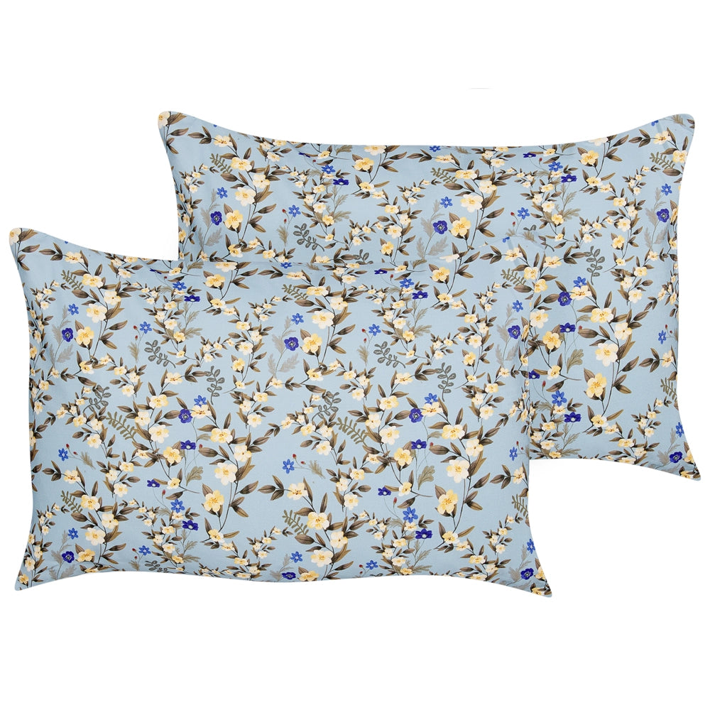 Set di 2 cuscini da esterno in poliestere blu 40 x 60 cm Cuscino rettangolare con stampa floreale da giardino e patio