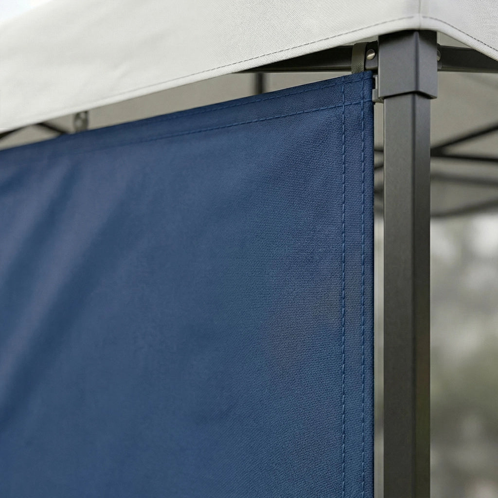 Telo laterale per gazebo da giardino. Telo di ricambio in PVC con velcro. Colore Blu 300X200H cm