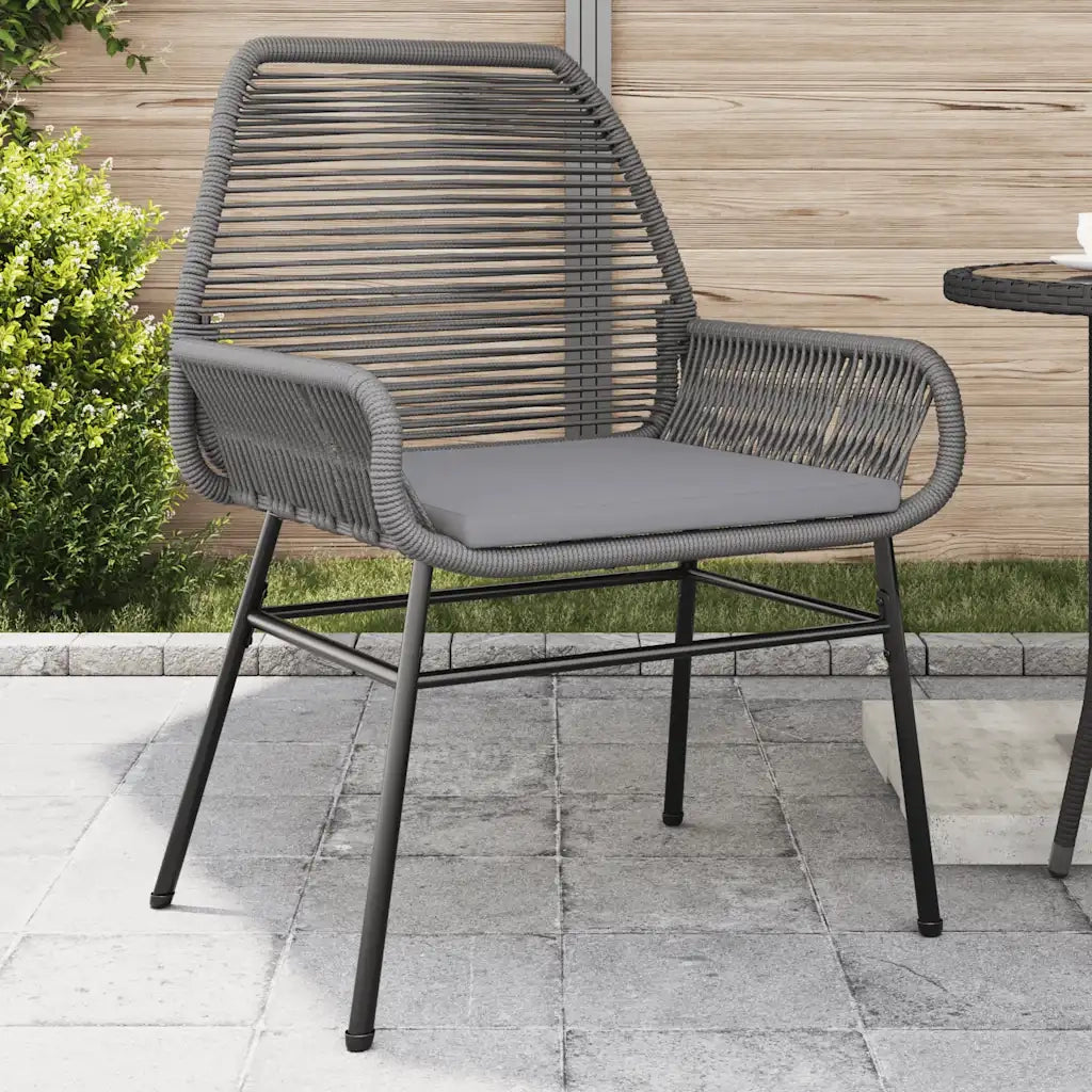 Sedie da Giardino 2 pz | Sedie da Esterno con Cuscini Grigio in Polyrattan