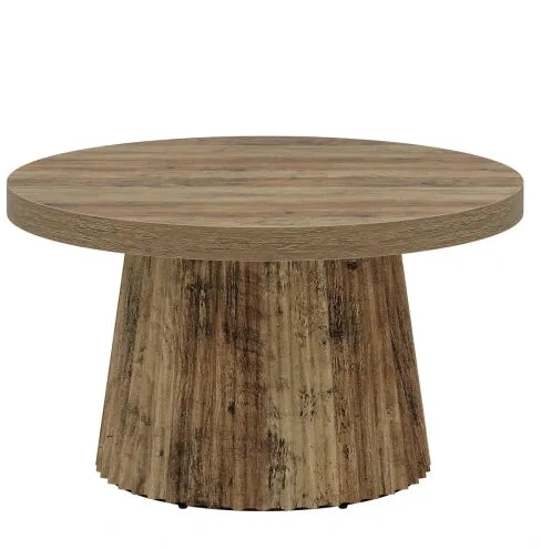 Tavolino da caffè rotondo 80 cm in MDF marrone