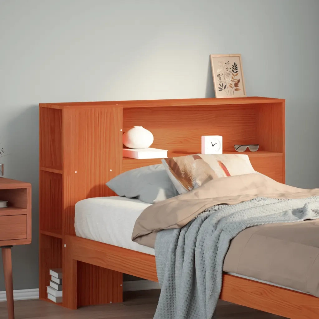 vidaXL Testiera con Ripiani Marrone Cera 100 cm in Legno di Pino