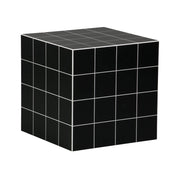 Tavolino cubico effetto piastrelle di cemento, nero