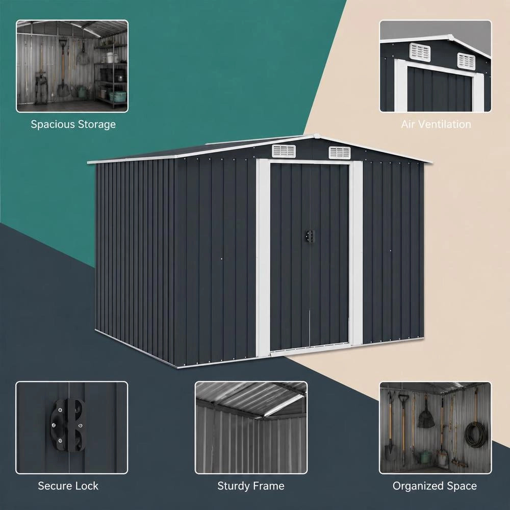 Garden Shed, Anthracite Steel, 257x205x178 Cm