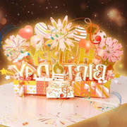 Carta di auguri 3D grande con effetto pop-up - carte di auguri illuminate e musicali - cartoline di compleanno - per bambini e adulti - moglie sorella - rosa oro